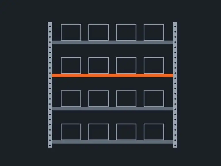 Illustration of storage shelving