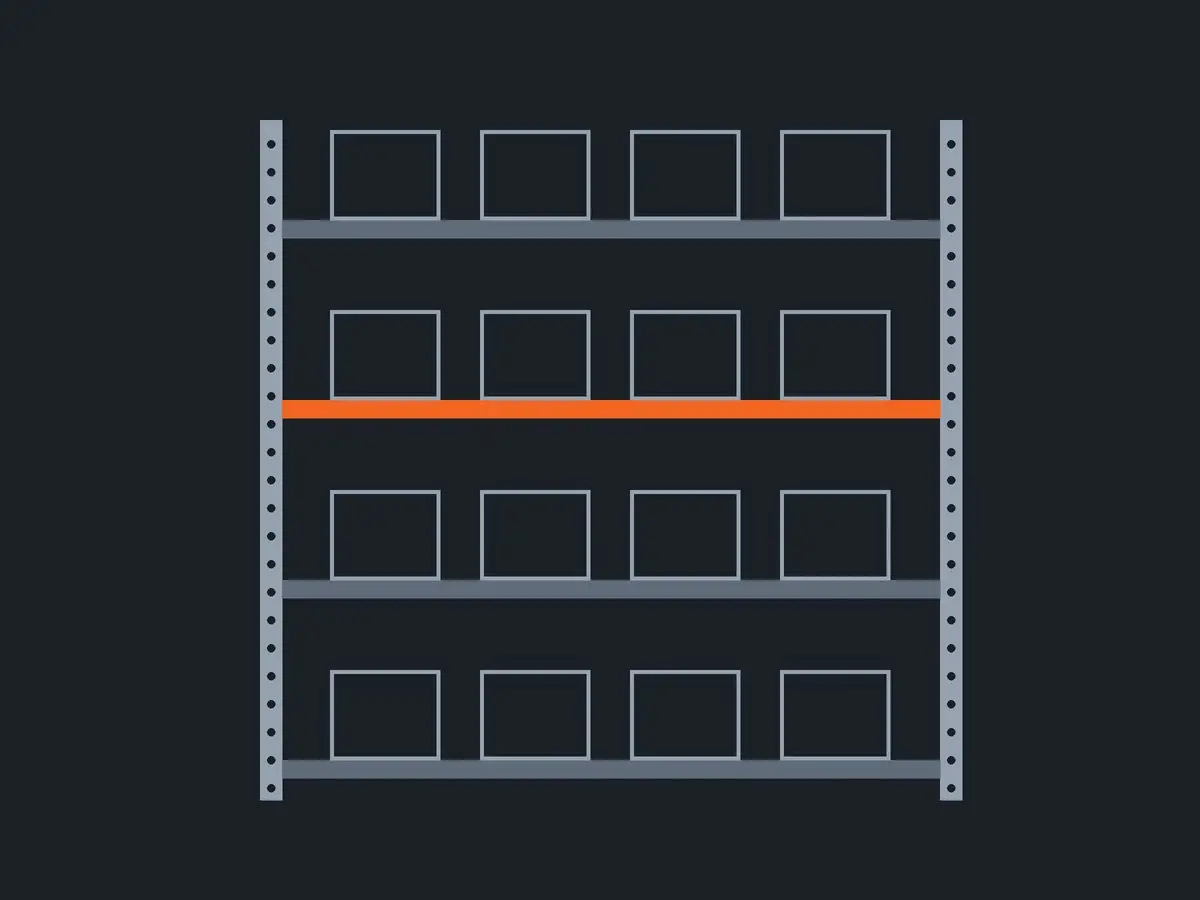 Illustration of storage shelving