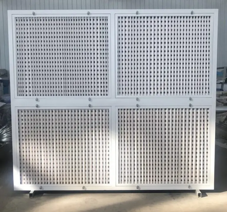 Open front paint booth extraction panel