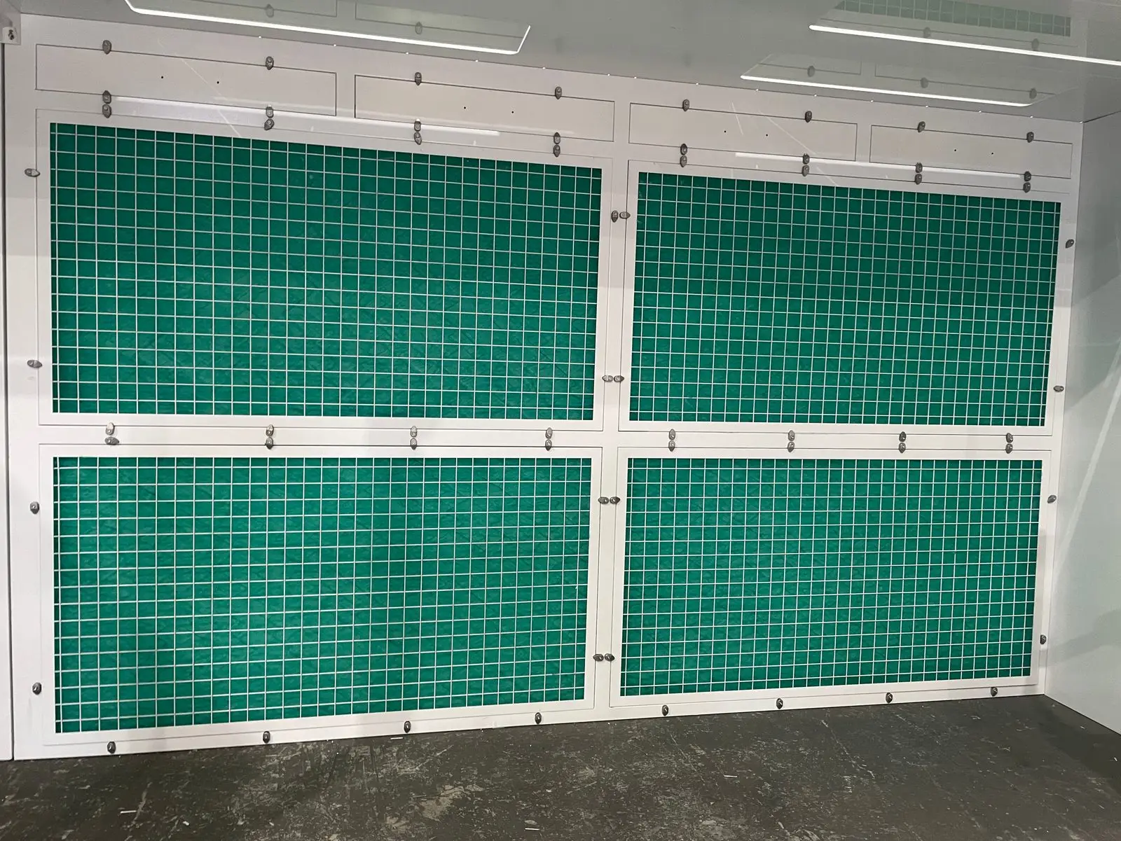 Wide open front paint booth