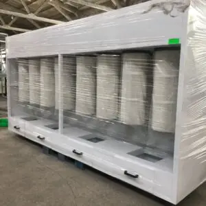 Powder recovery unit with cartridge filters