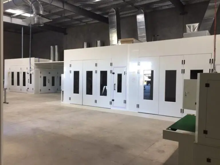 Spray booths in a Brisbane workshop